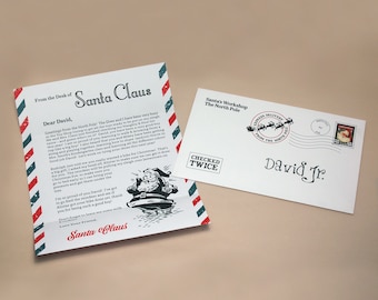 Lettera e busta personalizzate per Babbo Natale
