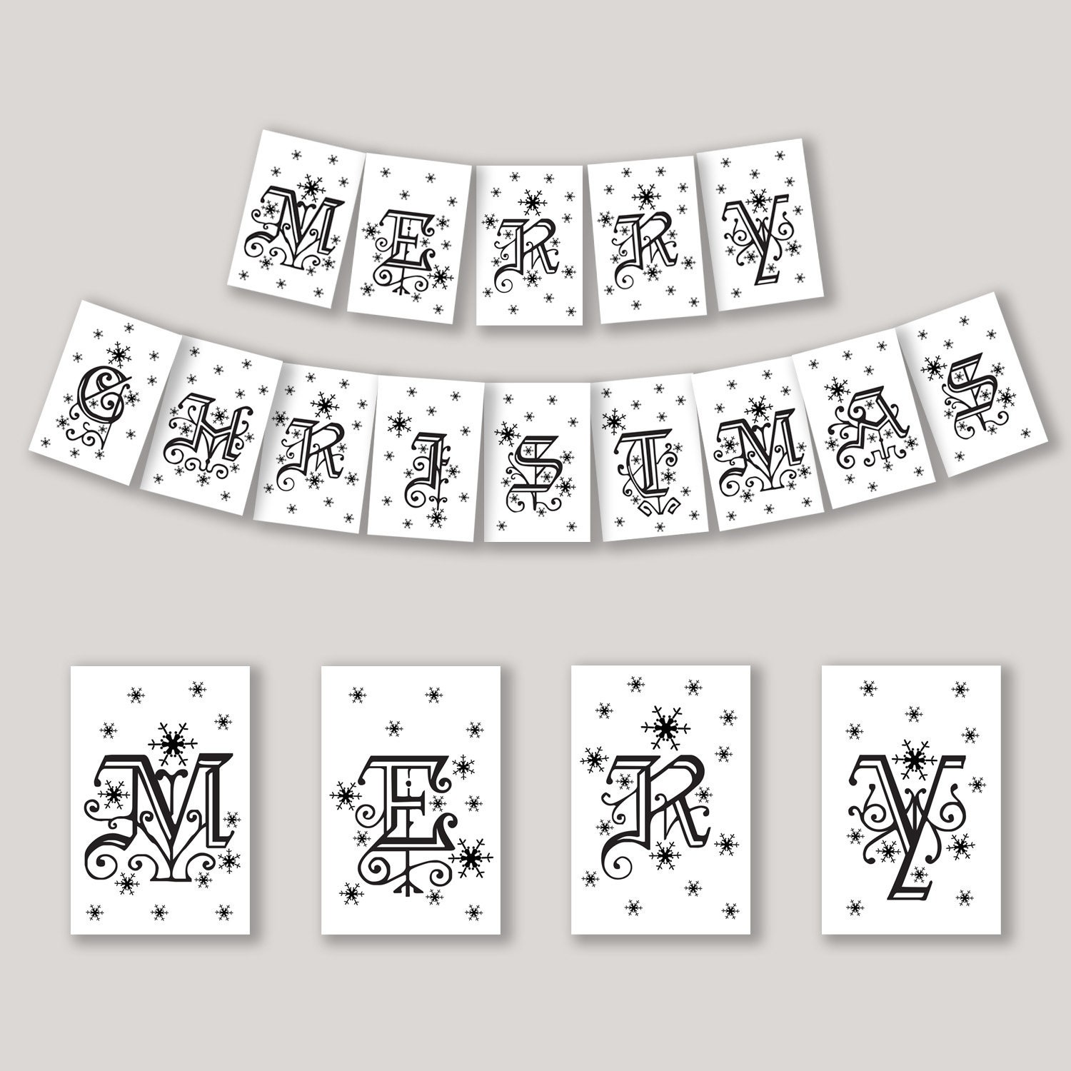 Printable Merry Christmas Letters for DIY Merry | Etsy
