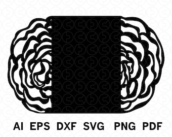 File di taglio SVG della cartella della carta rosa per Cricut - Funziona con la carta 5x7
