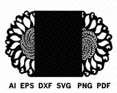 Sunflower card Folder SVG cut file for Cricut - Works with 5x7 card