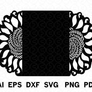 Sunflower card Folder SVG cut file for Cricut - Works with 5x7 card
