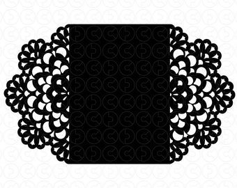 Lace card Folder SVG cut file for Cricut - Works with 5x7 card