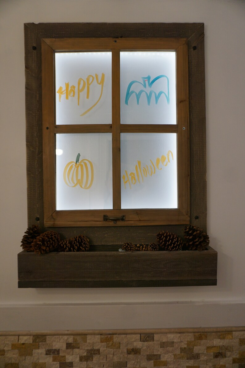 Distressed LED Backlit Hanging Window Decoration Faux and Etsy