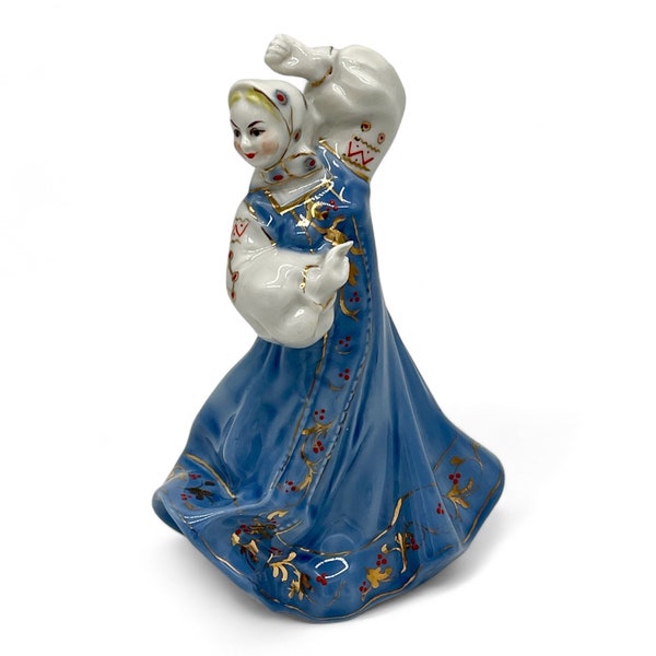 Figurine porcelaine danseuse vintage russe soviétique statuette 14 cm Korosten URSS années 1950