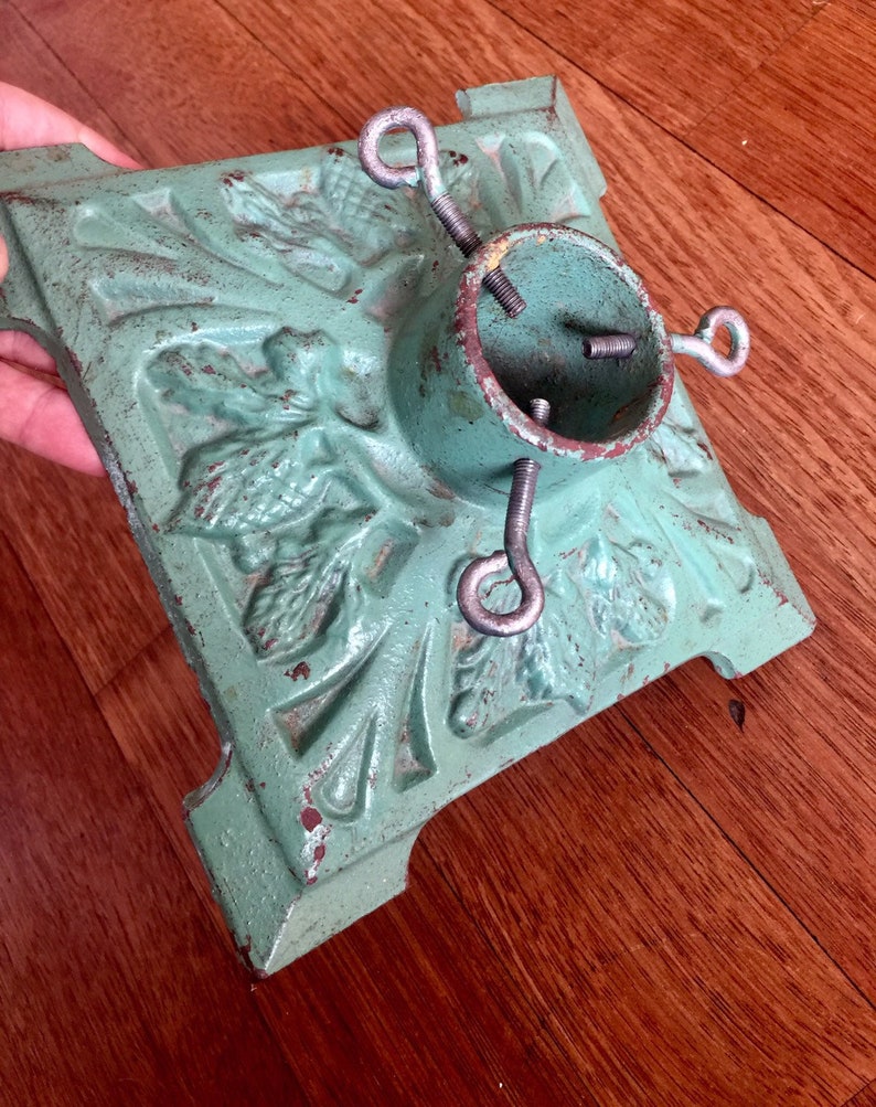 Green Vintage Christmas Tree Stand Metal Tree HolderStand Etsy