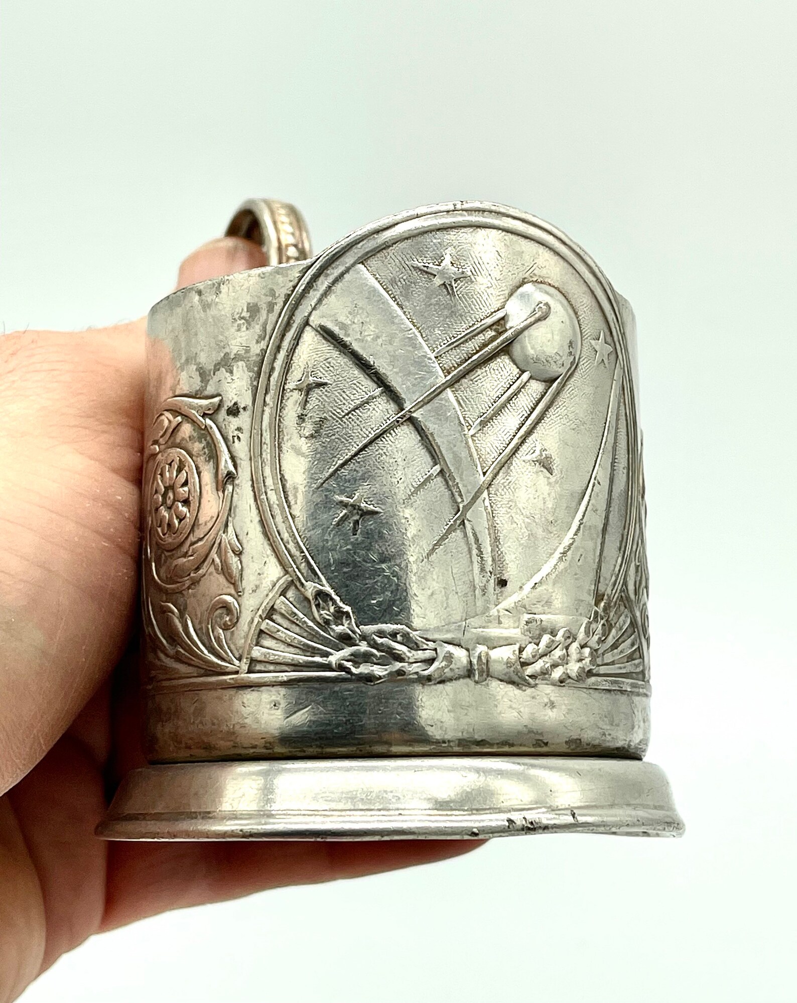 Vintage Glass Holder Soviet Metal Glass Holder Podstakannik Etsy