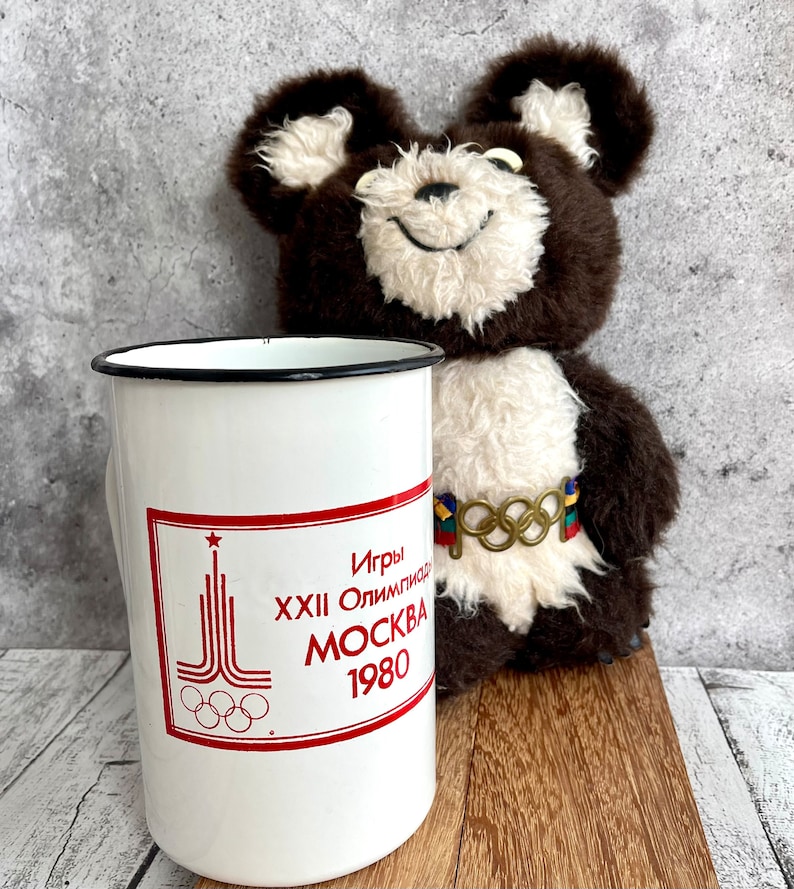 Mishka 1980 Raro brinquedo de urso de pelúcia soviético vintage Jogos Olímpicos de Moscou 1980 Boneca de pelúcia Presente infantil Decoração de quarto infantil imagem 5