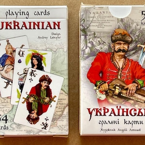 Карты игральные Украинская народная история Коллекционные сувениры Подарочная мини-колода 54 øт。 Сделано と Украине