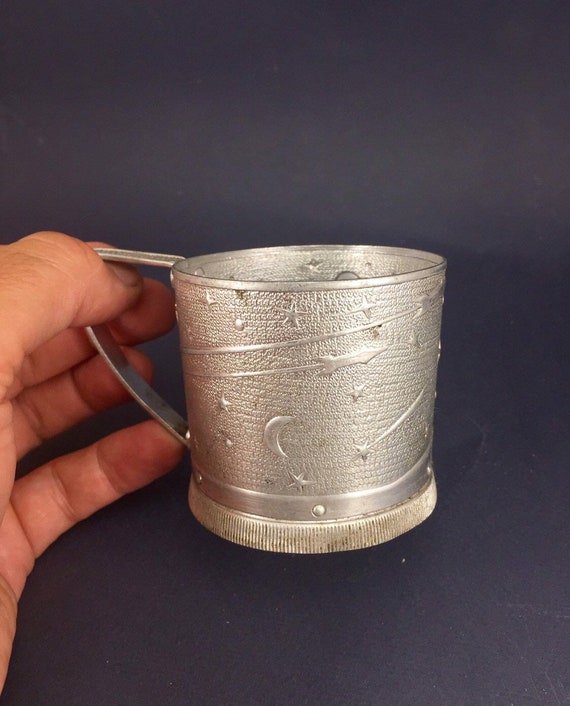 Vintage  Tea Glass Holder Podstakannik ,Metal Alloy,Soviet Satellite ,Sputnik ,-70s--Kitchen Decor