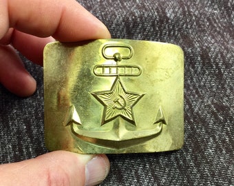 Military Soviet Vintage Army Belt Buckle Navy Brass USSR 1980’s