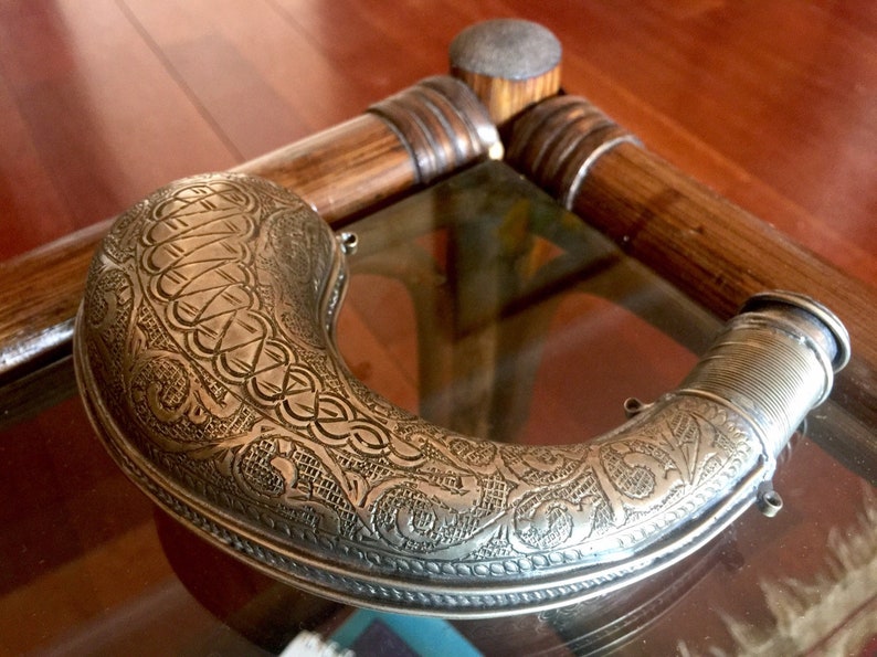 Gunpowder Horn Antique Vintage Gun Powder Holder Etsy