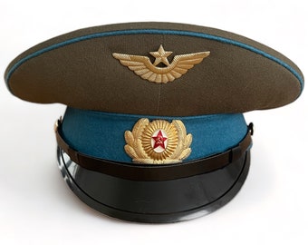 Vintage Soviet Army Officer Cap, USSR Military Hat With Badge - Etsy