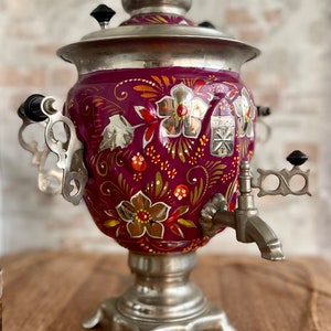 Antique USSR Russian Brass Samovar Hot Water Tea Coffee Server Urn 13 Works  Great Fantastic Condition -  Israel