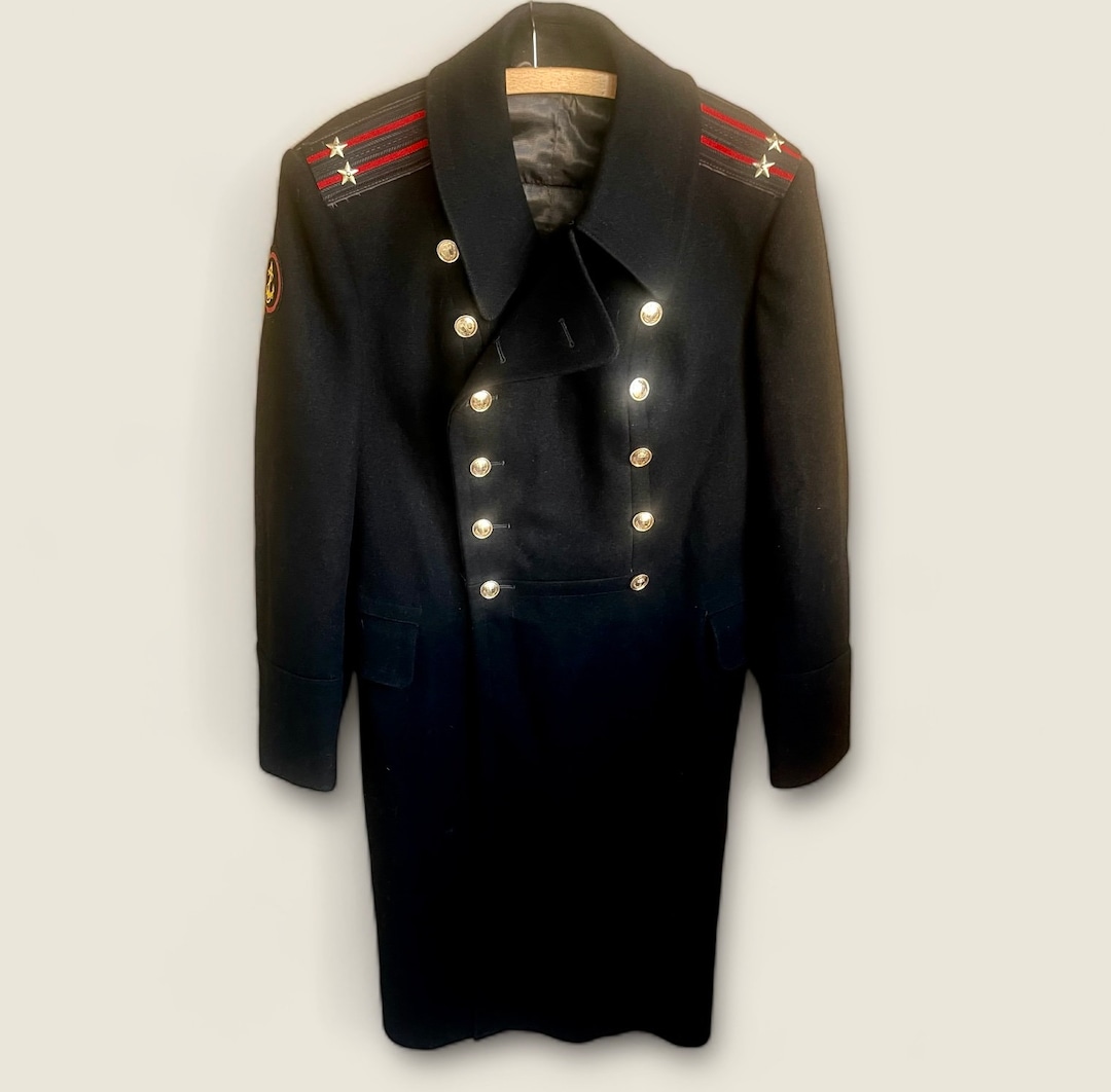 Soviet Vintage Navy Commander Overcoat Military Wool Black Coat 50-4 ...
