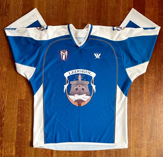 Ukrainian Vintage Ice Hockey Jersey Blue W/ White Ledokol Etsy