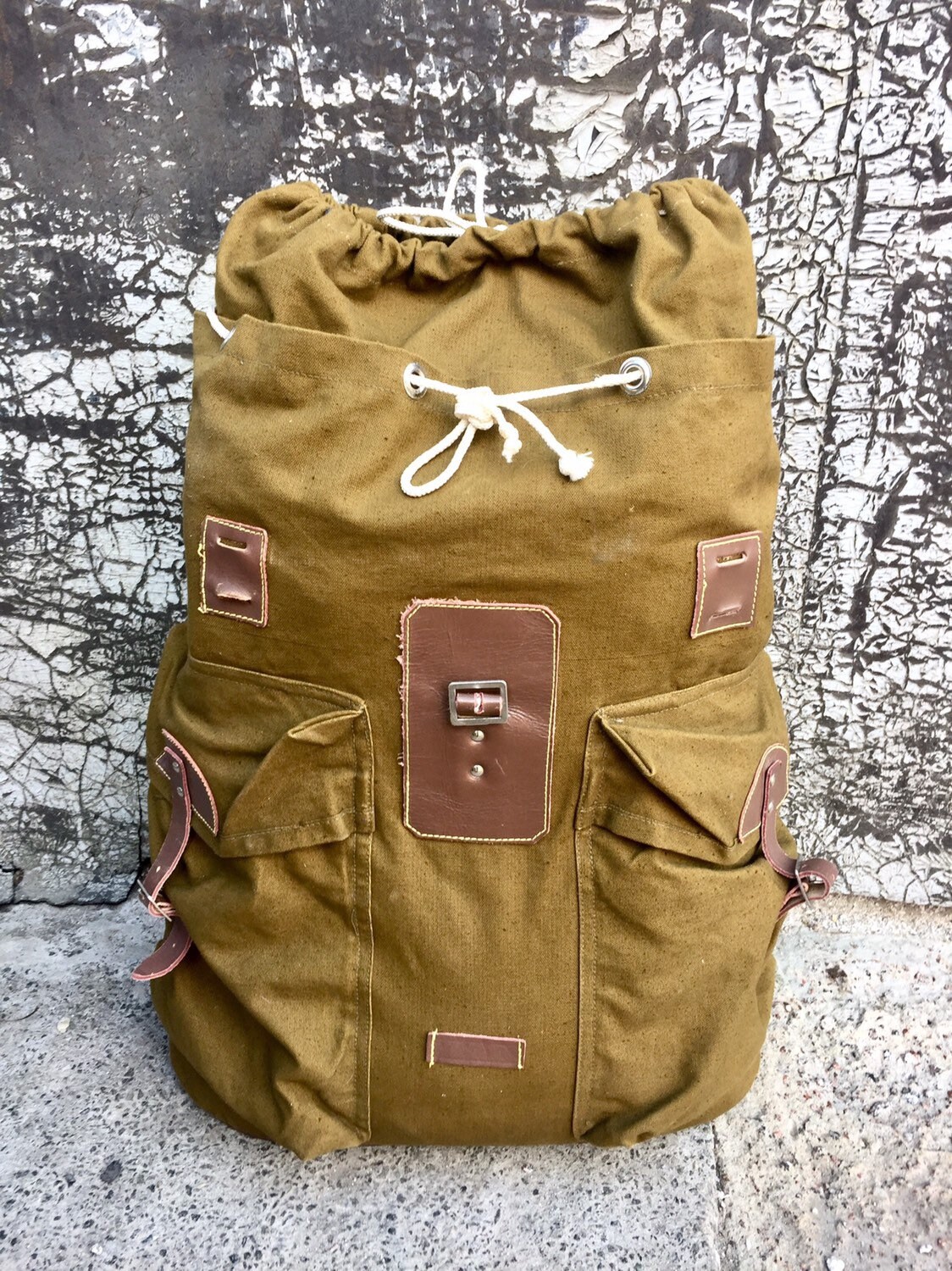 Large Olive Backpack Vintage Soviet Russian Hiking Backpack Etsy