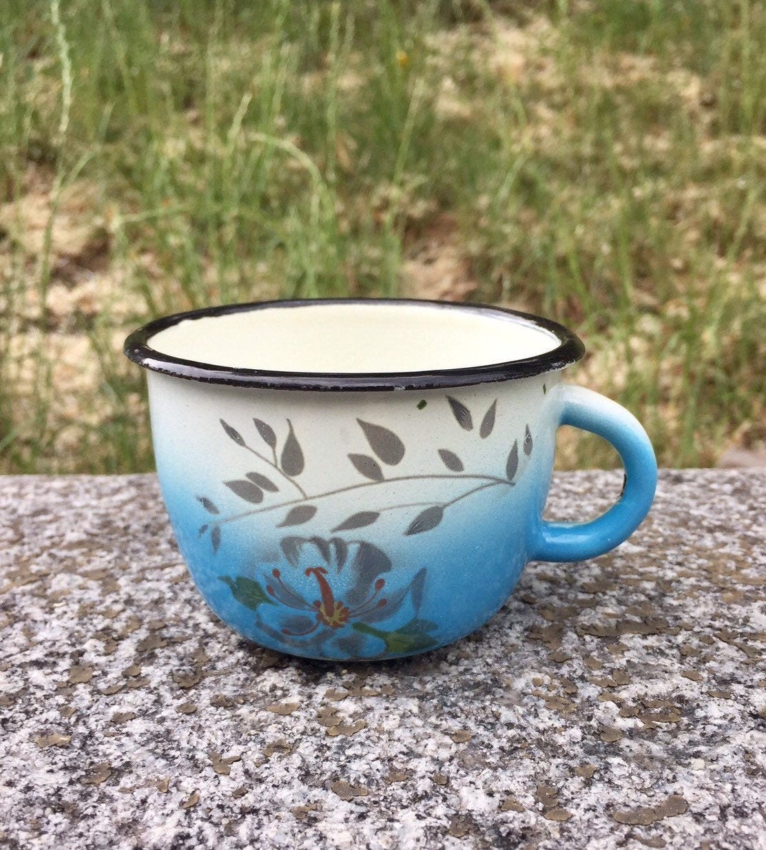 Enamel Mug Vintage Soviet Enamel MugFlowers Camping Etsy