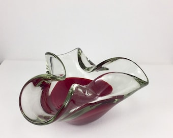 Murano Glass Bowl-Seguso,Glass Ashtray ,Venetian Art Glass,1970s,Home Decor