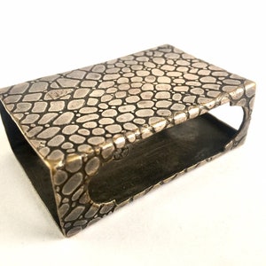 FRAGET Matchbox Holder - Imperial Antique Silver-plated Brass Matchbox Case, Fraget Warsaw,Bronze Silverplate
