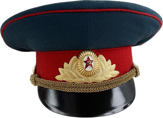 ソビエト ヴィンテージ 軍司令官 バイザー キャップ 高級将校 陸軍帽子