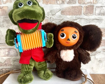Stuffed Active Toys Set of 2 плюшевых кукол Фигурки Чебурашка Гена Крокодил Герои мультфильмов