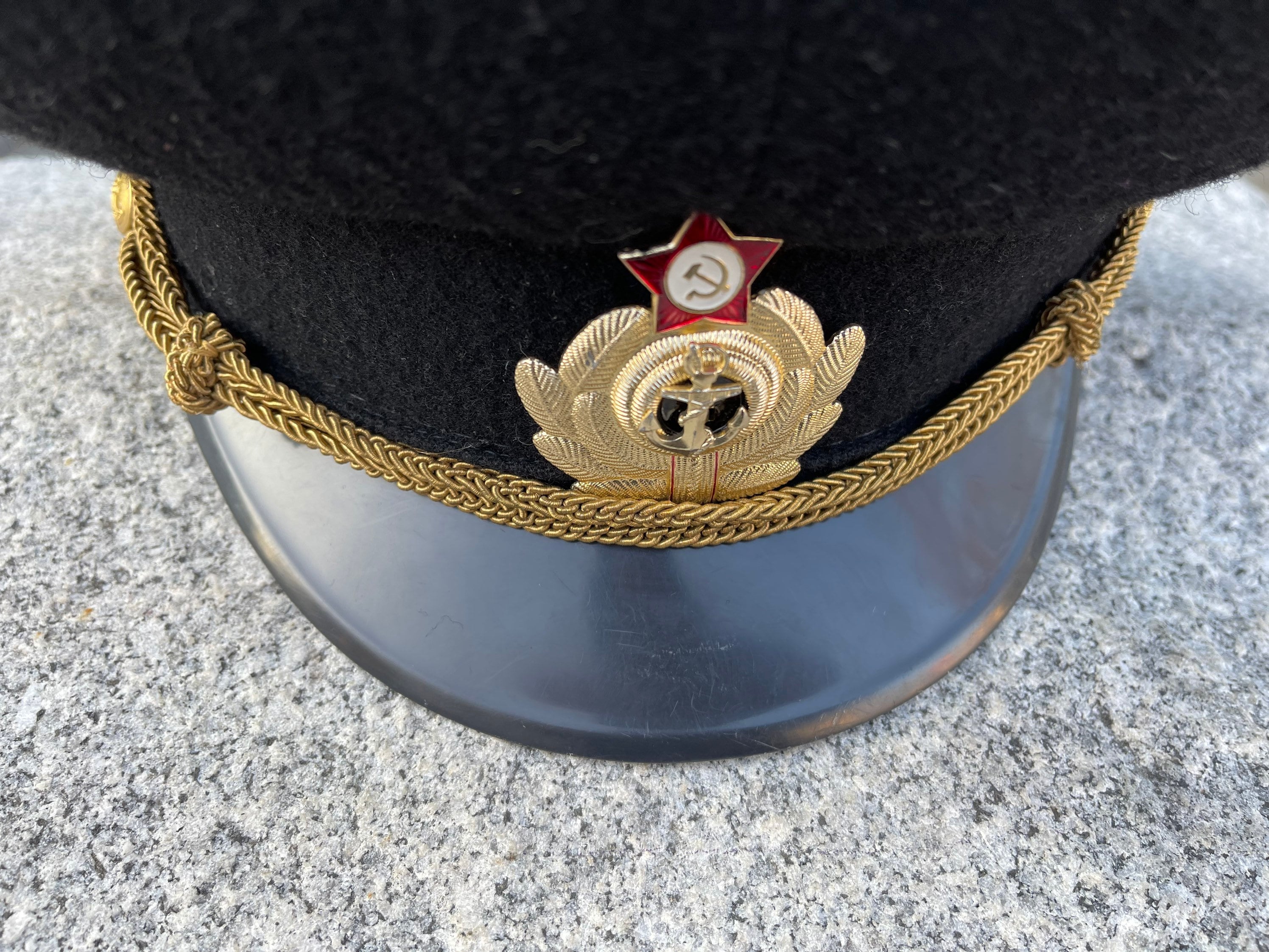New Soviet Navy Cap Black Woolen Soviet 