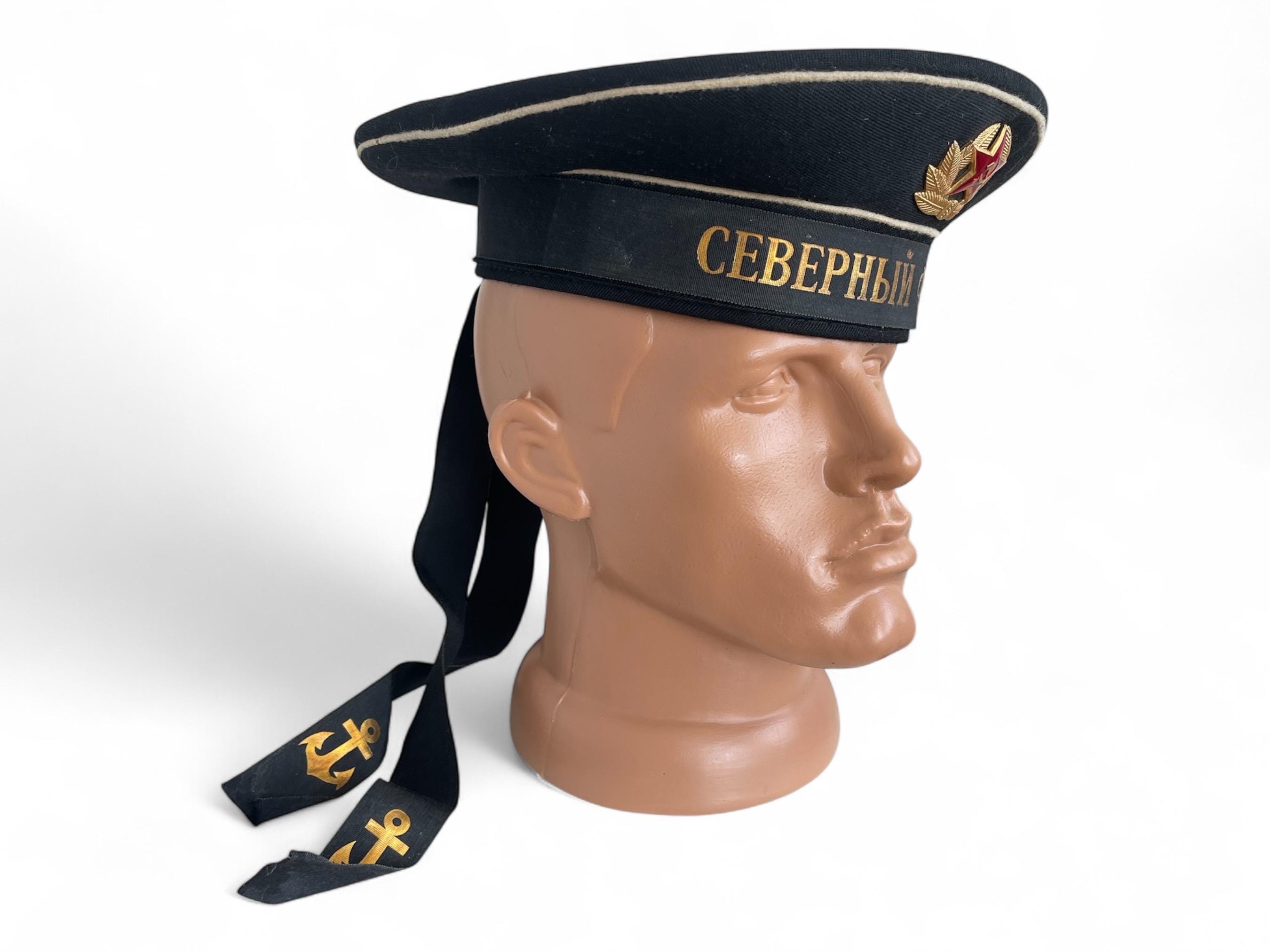Soviet Navy Cap - Безкозырка - Sailor Hat- Size 53 - North Fleet