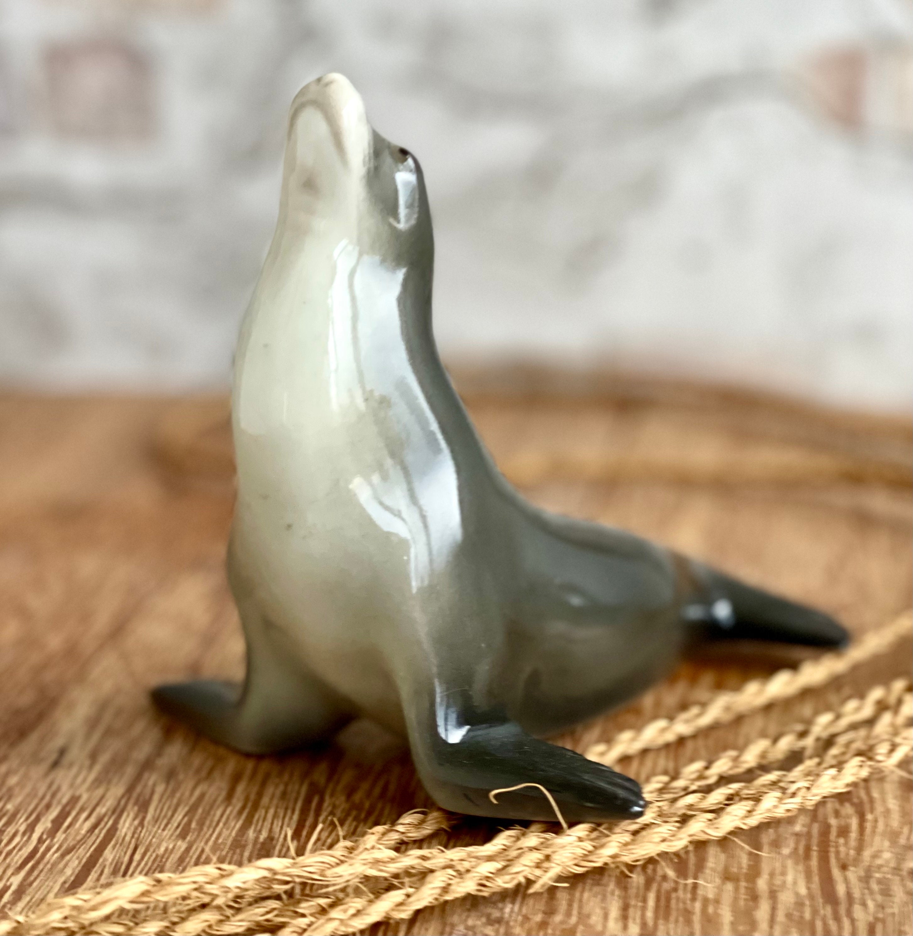 ソビエトロシア ヴィンテージ ロモノーソフ LFZ 磁器像 SEAL アシカ