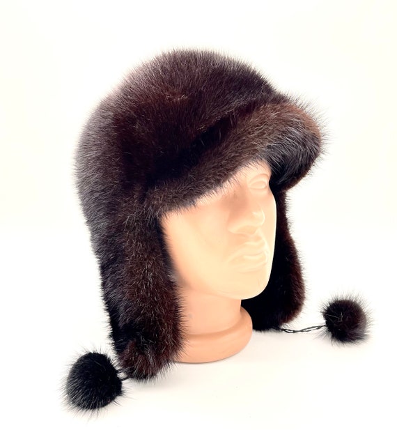 Vintage Russian Mink Fur Hat Womens 