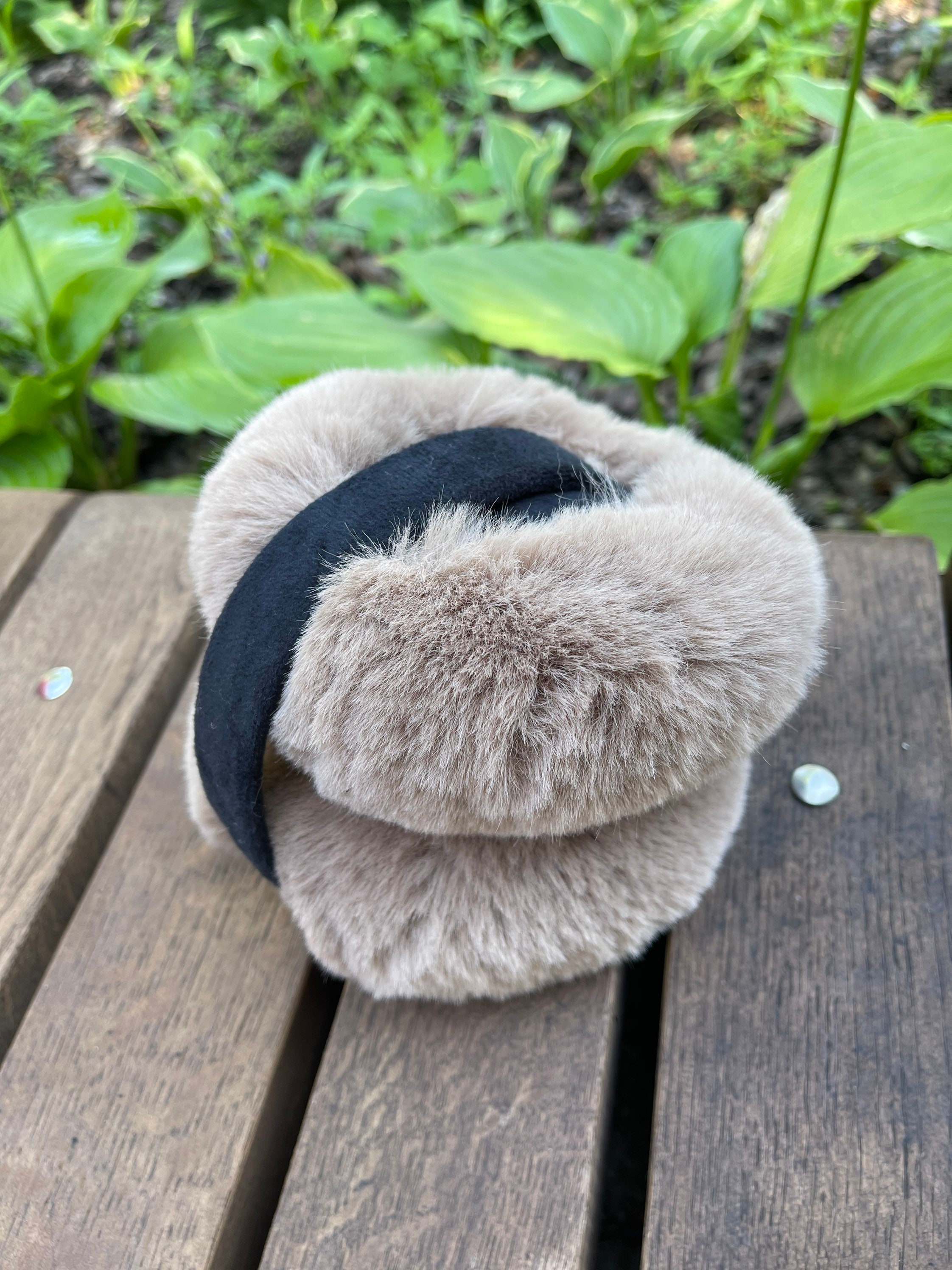 Light Brown Faux Fur Earmuffs Foldable Warm Flappy Fur Etsy