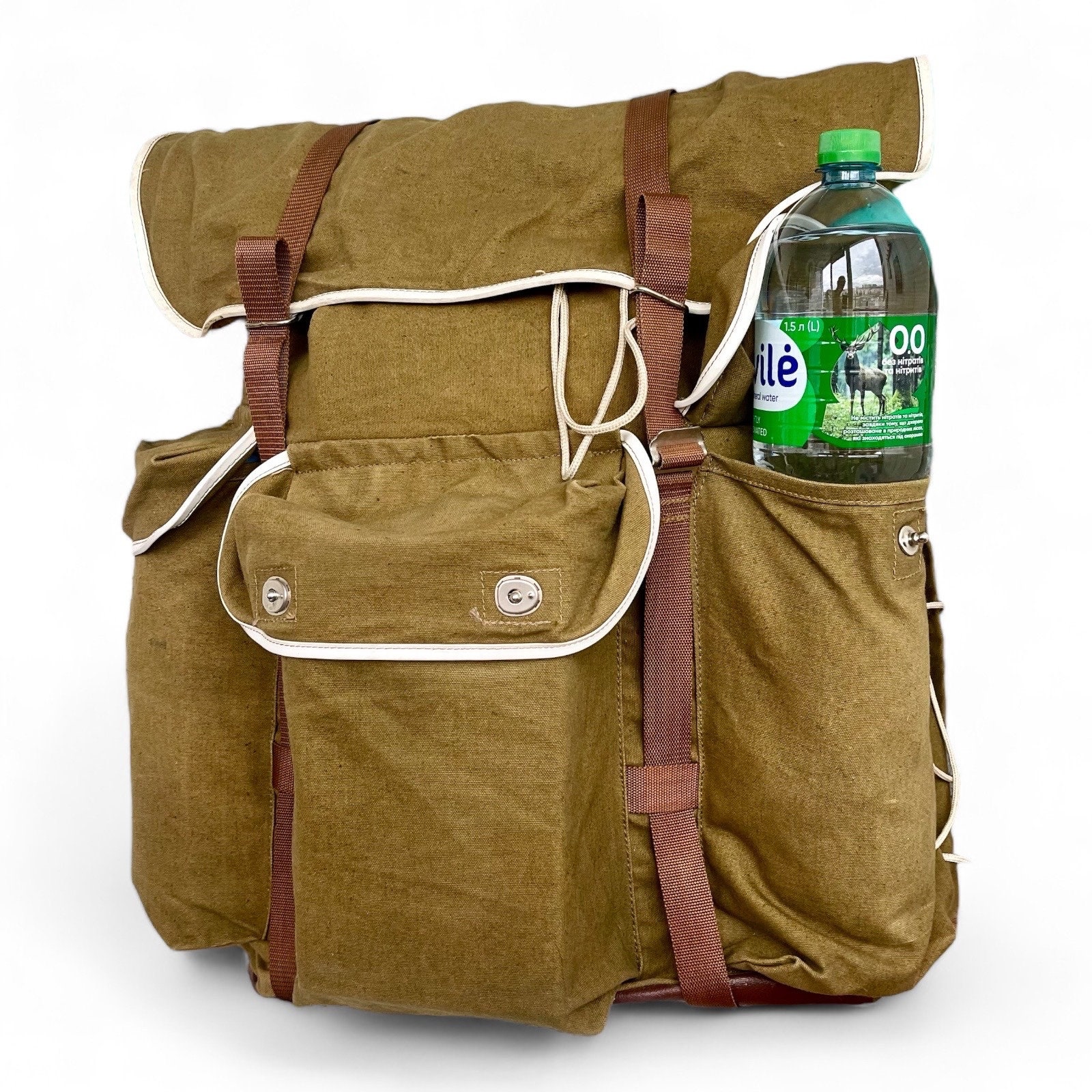 Vintage Large Backpack Soviet Hiking Camping Outdoor Backpack Brown ...