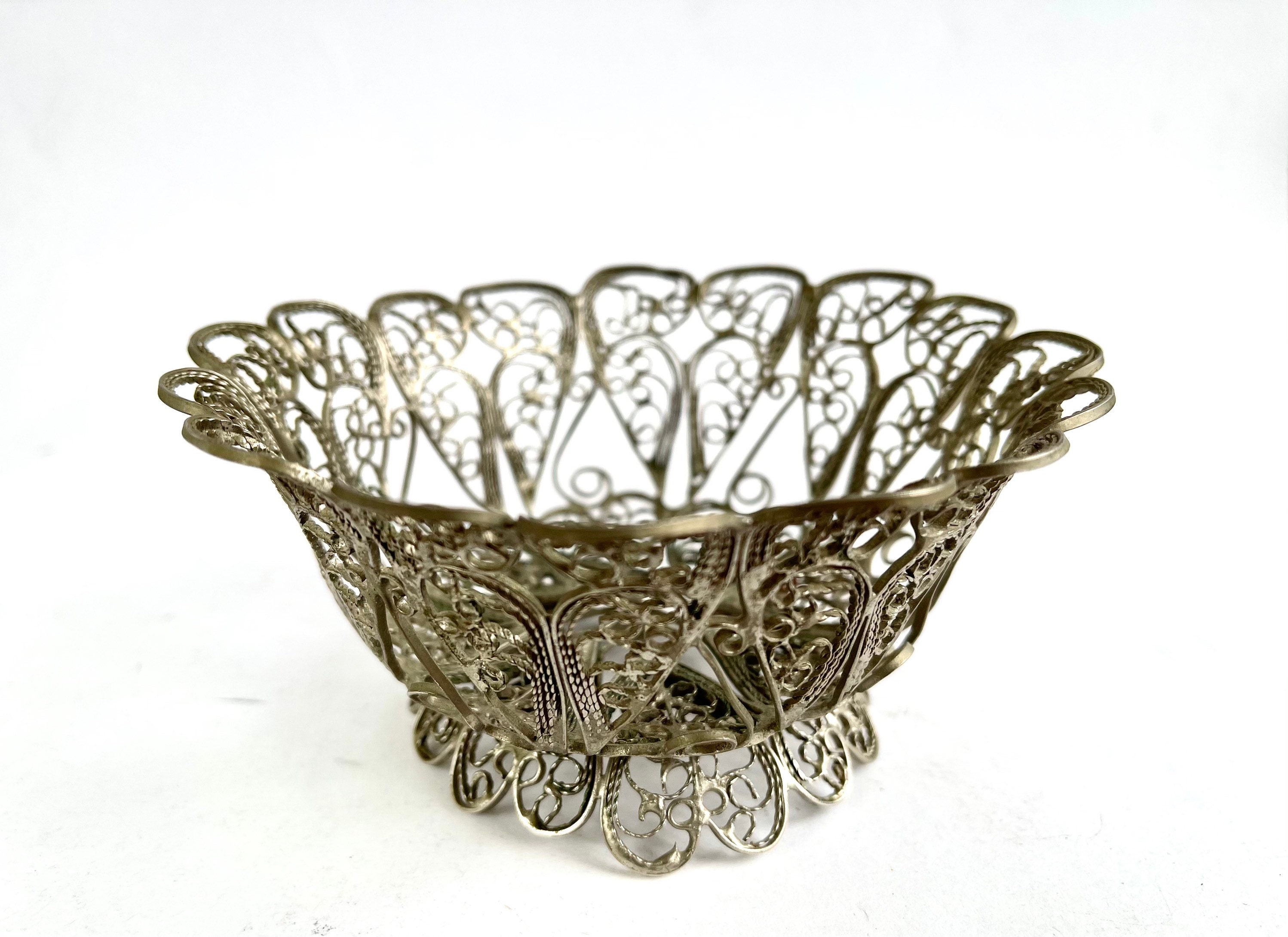 Vintage Metal Bowl Decorative Retro Soviet Filigree Bowl Etsy