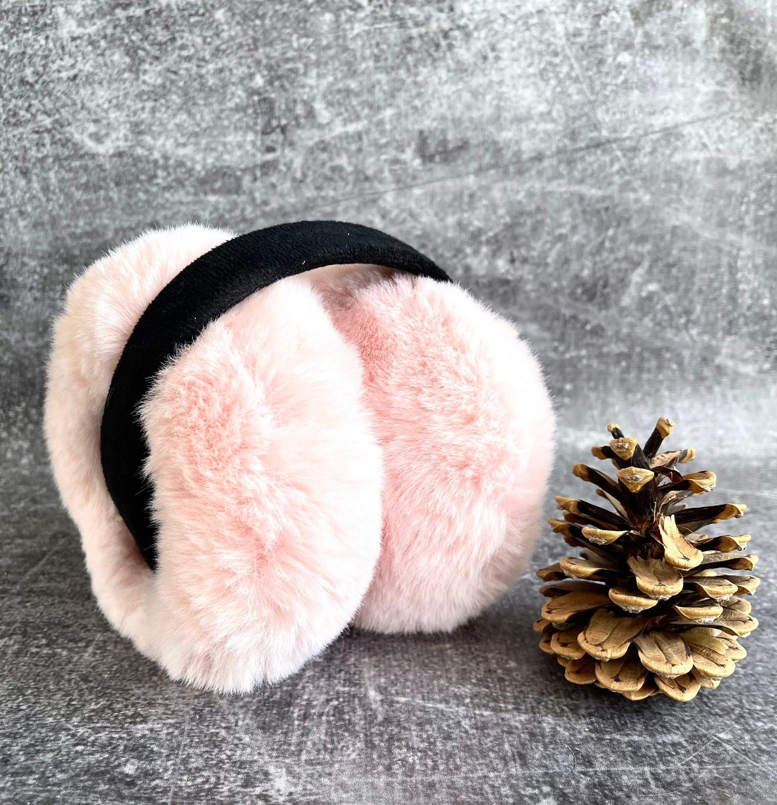 Pink Faux Fur Earmuffs Foldable Warm Flappy Fur Earmuffs Etsy