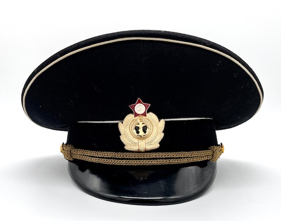 New Soviet Navy Cap Black Woolen Soviet High Ranked Officer - Etsy