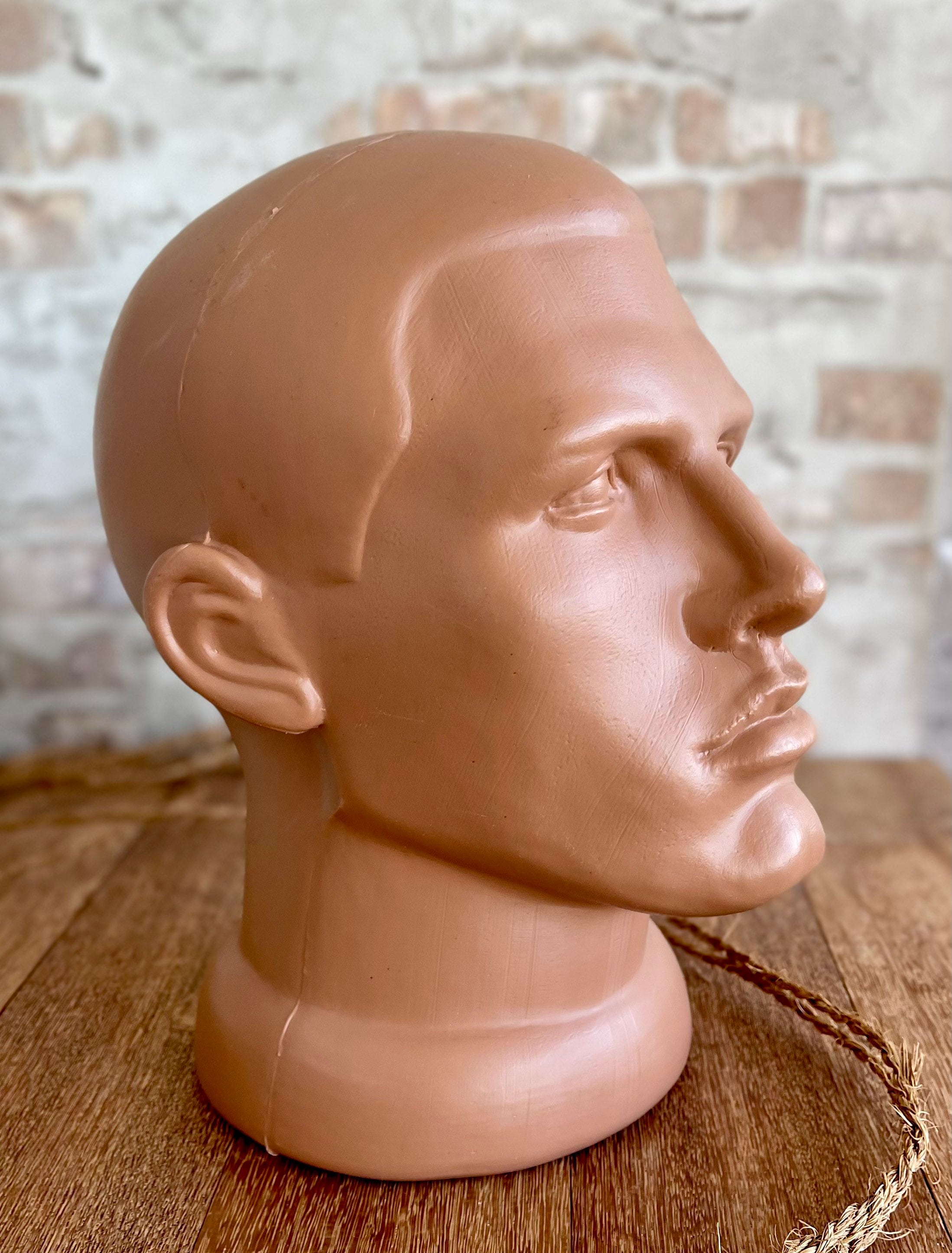 PVC Male Mannequin Head, Male Model Head Head Bust, Professional Display  Prop for Hats Jewellery Headphone Necklace Chain Stand Holder 