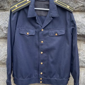 NOS Navy Jacket XL Captain High Rank Officer USSR Naval Uniform 1984