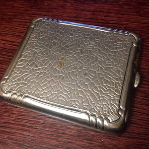 Cigarette Case  - Vintage Art Deco Style - Nickeled Brass- Made in Germany