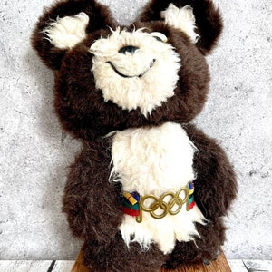 Mishka 1980 Raro brinquedo de urso de pelúcia soviético vintage Jogos Olímpicos de Moscou 1980 Boneca de pelúcia Presente infantil Decoração de quarto infantil imagem 9