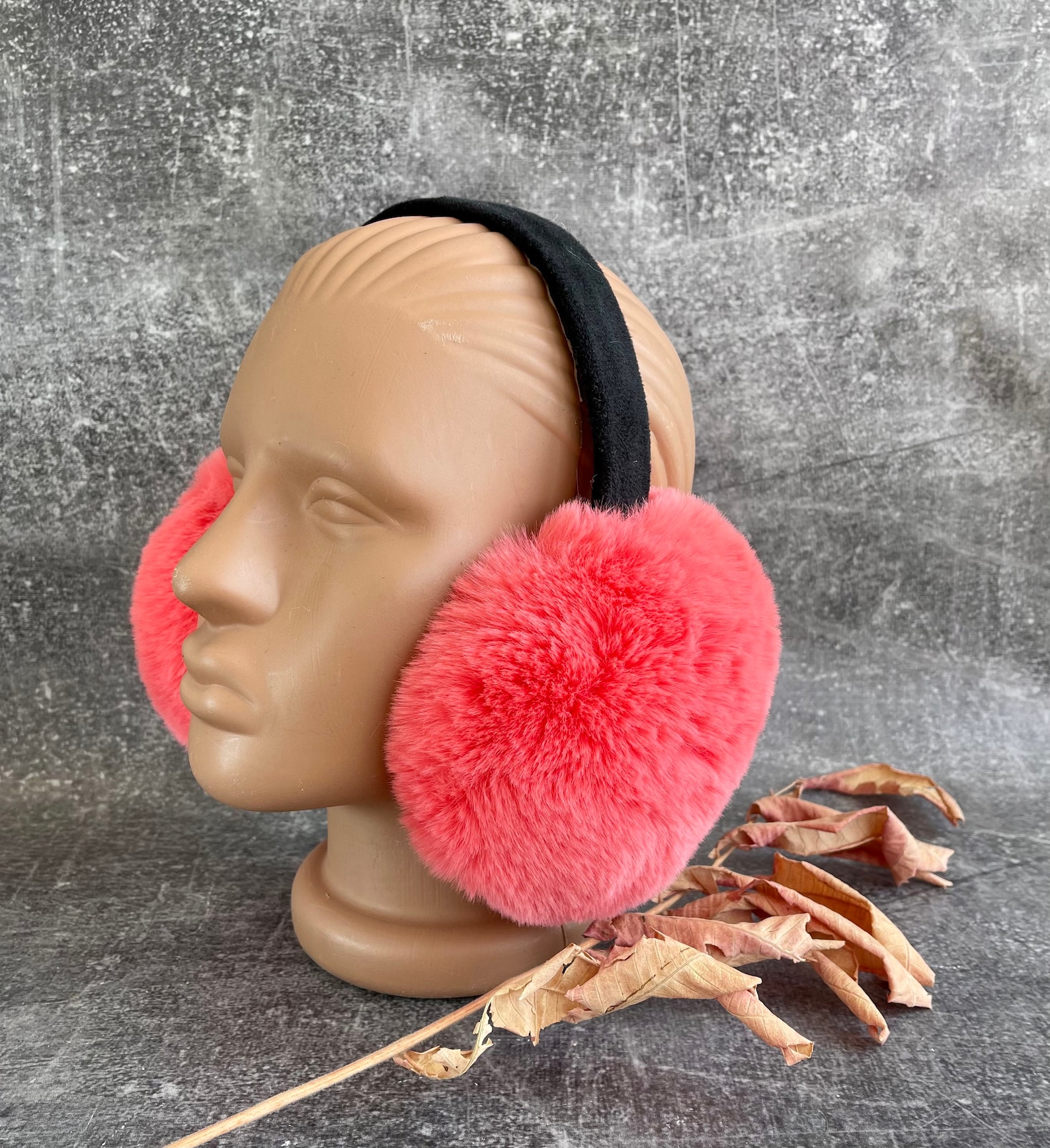 Pink Faux Fur Earmuffs Foldable Warm Flappy Fur Earmuffs Etsy