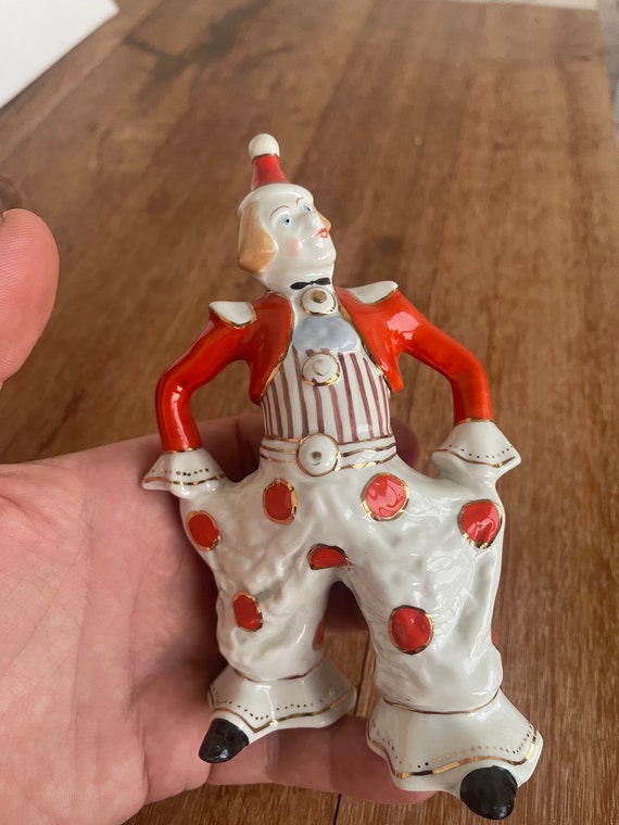Porcelain Statuette Clown Circus Soviet Russian Vintage