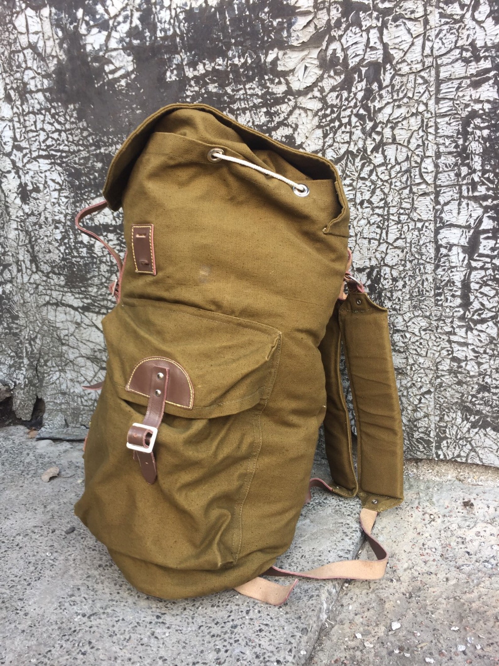 Large Olive Backpack Vintage Soviet Russian Hiking Backpack Etsy