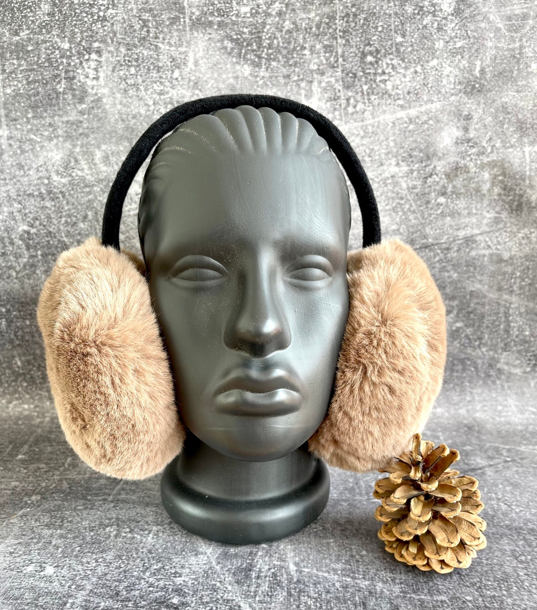 Light Brown Faux Fur Earmuffs Foldable Warm Flappy Fur Etsy UK