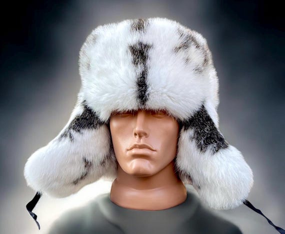 Fur Hat Rabbit Handmade Fluffy Earflaps Trapper Classic Ushanka