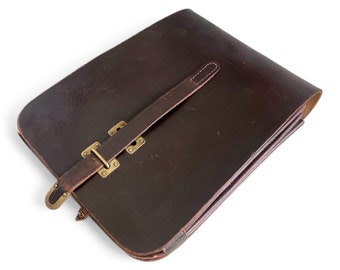 Винтажная немецкая кожаная сумка-почтальон командира коричневых тонов, военная карта немецких армии ГДР, 1960-е годы