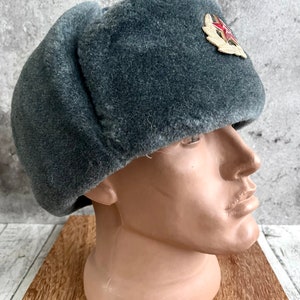 Шапка армейская зимняя - Советская Армия, Ушанка Меховая серая размер ...