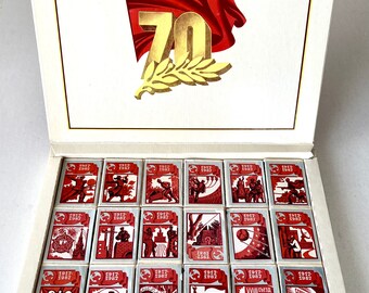1980年代のソビエトロシアのヴィンテージマッチボックス ソ連70周年