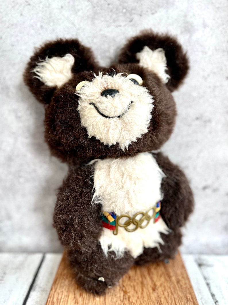 Mishka 1980 Raro brinquedo de urso de pelúcia soviético vintage Jogos Olímpicos de Moscou 1980 Boneca de pelúcia Presente infantil Decoração de quarto infantil imagem 8