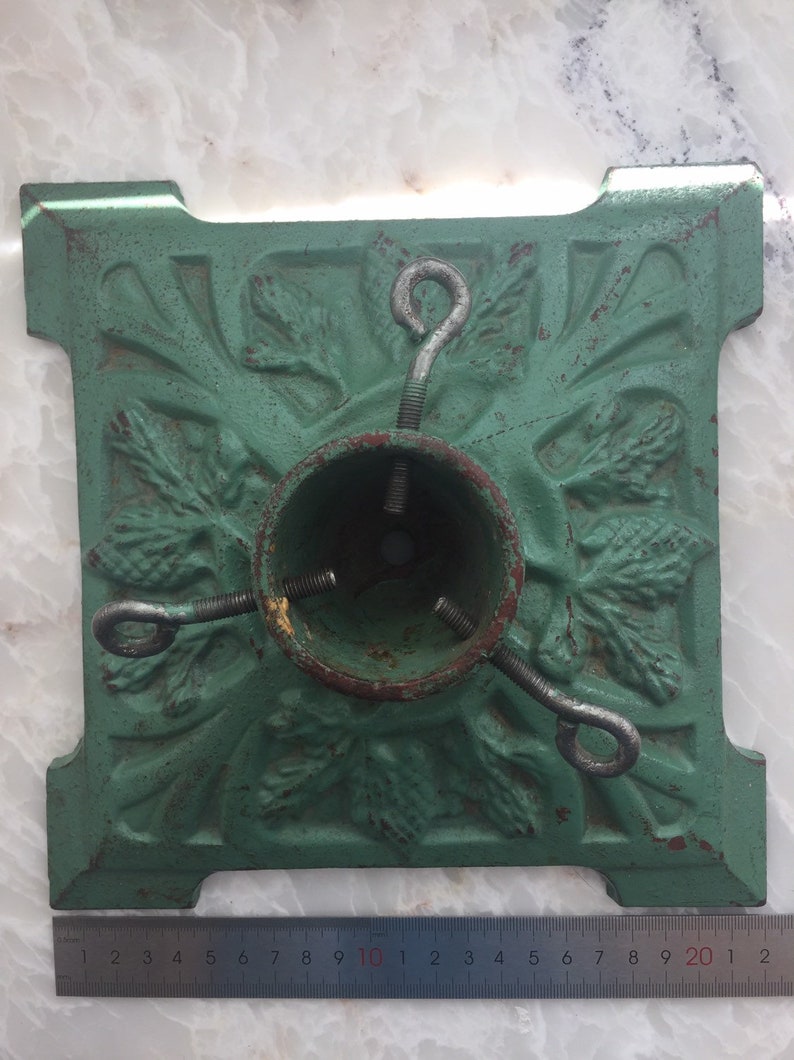 Green Vintage Christmas Tree Stand Metal Tree HolderStand Etsy