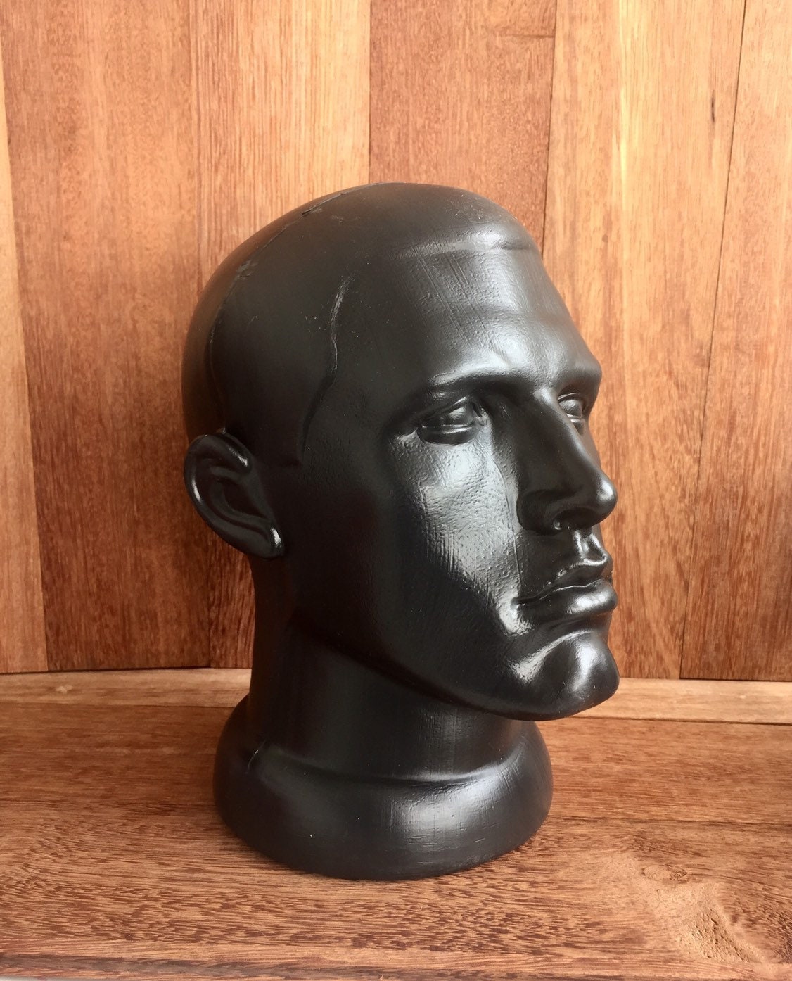 Mannequin Vintage Face Men Head Plastic Black Head 105 | Etsy