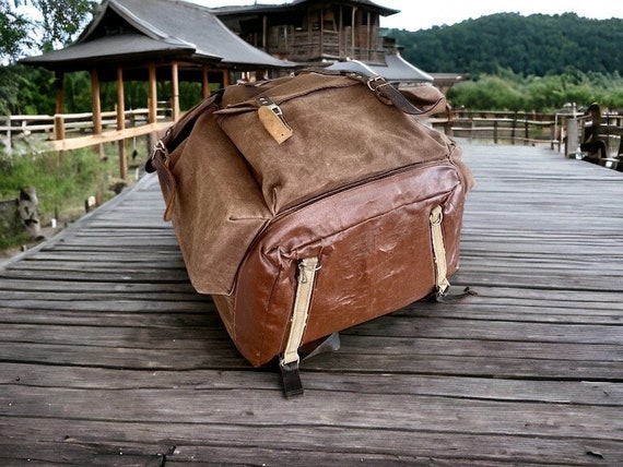 Vintage Brown Backpack Soviet Hiking Camping Outd… - image 8